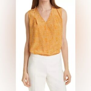 Hugo Boss Emi­lyne Check Print Silk Tank size 6